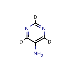 Chemical structure of 5-Aminopyrimidine-d3 , CAS 2222933-95-9, AChemBlock AD273160