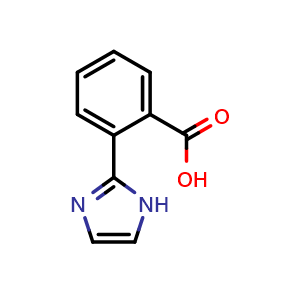 Chemical structure of 2-(1H-imidazol-2-yl)benzoic acid , CAS 67792-82-9, AChemBlock AD273176
