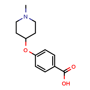 Chemical structure of 4-((1-Methylpiperidin-4-yl)oxy)benzoic acid , CAS 785048-54-6, AChemBlock AD273178