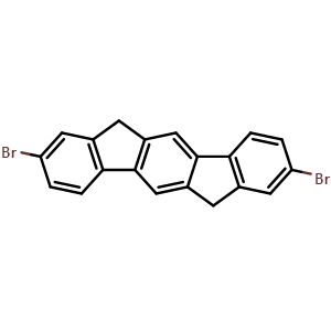 Chemical structure of 2,8-Dibromo-6,12-dihydroindeno[1,2-b]fluorene , CAS 848982-57-0, AChemBlock AD273180