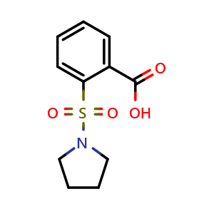 Chemical structure of 2-(Pyrrolidine-1-sulfonyl)benzoic acid , CAS 893615-46-8, AChemBlock AD273181