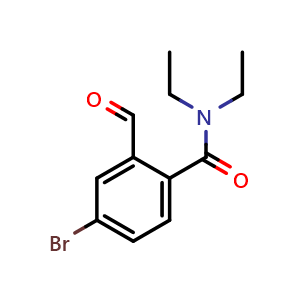 Chemical structure of 4-Bromo-N,N-diethyl-2-formylbenzamide , CAS 918811-37-7, AChemBlock AD273182