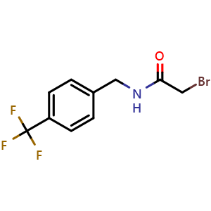 Chemical structure of 2-Bromo-N-4-(trifluoromethyl)benzylacetamide , CAS 1007229-11-9, AChemBlock AD273183