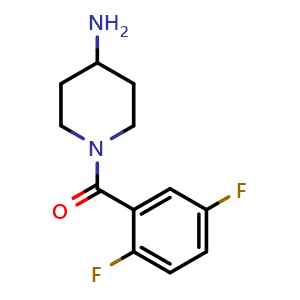 Chemical structure of (4-Aminopiperidin-1-yl)(2,5-difluorophenyl)methanone , CAS 1016512-61-0, AChemBlock AD273184