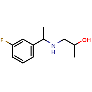 Chemical structure of 1-{1-(3-fluorophenyl)ethylamino}propan-2-ol , CAS 1154990-46-1, AChemBlock AD273195