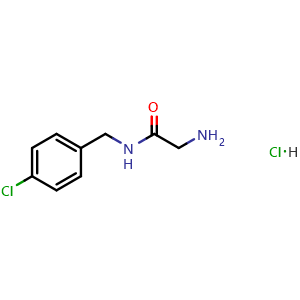 Chemical structure of 2-Amino-N-(4-chlorobenzyl)acetamide hydro chloride , CAS 1217007-65-2, AChemBlock AD273199