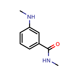 Chemical structure of N-Methyl-3-(methylamino)benzamide , CAS 125125-01-1, AChemBlock AD273203