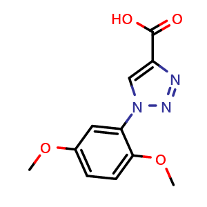 Chemical structure of 1-(2,5-Dimethoxyphenyl)-1H-1,2,3-triazole-4-carboxylic acid , CAS 1267548-63-9, AChemBlock AD273206