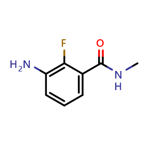 Chemical structure of 3-Amino-2-fluoro-N-methylbenzamide , CAS 1332300-71-6, AChemBlock AD273211