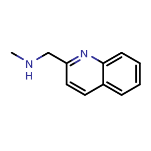 Chemical structure of N-Methyl-1-quinolin-2-ylmethanamine , CAS 136727-11-2, AChemBlock AD273216