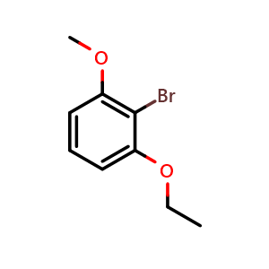 Chemical structure of 2-bromo-1-ethoxy-3-methoxybenzene , CAS 1782495-12-8, AChemBlock AD273228