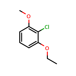 Chemical structure of 2-chloro-1-ethoxy-3-methoxybenzene , CAS 1881331-12-9, AChemBlock AD273233