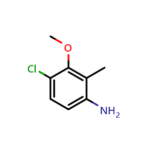 Chemical structure of 4-chloro-3-methoxy-2-methylaniline , CAS 2092798-76-8, AChemBlock AD273238