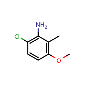 Chemical structure of 6-Chloro-3-methoxy-2-methylaniline , CAS 219975-91-4, AChemBlock AD273241