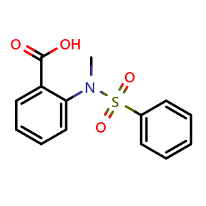 Chemical structure of 2-Methyl(phenylsulfonyl)aminobenzoic acid , CAS 34837-68-8, AChemBlock AD273262