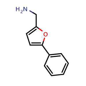 Chemical structure of (5-Phenylfuran-2-yl)methanamine , CAS 39170-18-8, AChemBlock AD273268