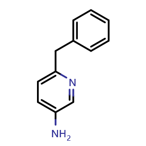 Chemical structure of 6-Benzylpyridin-3-amine , CAS 40296-80-8, AChemBlock AD273269