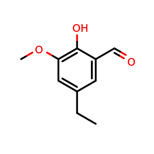 Chemical structure of 5-Ethyl-2-hydroxy-3-methoxy-benzaldehyde , CAS 42044-93-9, AChemBlock AD273270