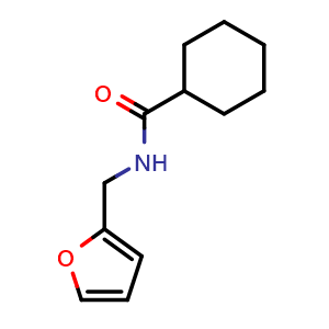 Chemical structure of N-(furan-2-ylmethyl)cyclohexanecarboxamide , CAS 6341-32-8, AChemBlock AD273289