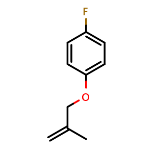 Chemical structure of 1-Fluoro-4-((2-methylallyl)oxy)benzene , CAS 73566-46-8, AChemBlock AD273295