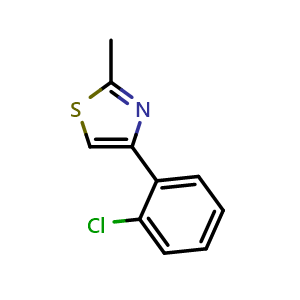 Chemical structure of 4-(2-Chlorophenyl)-2-methylthiazole , CAS 777853-12-0, AChemBlock AD273296