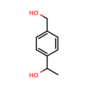 Chemical structure of 1-(4-(hydroxymethyl)phenyl)ethan-1-ol , CAS 80463-22-5, AChemBlock AD273298