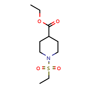 Chemical structure of Ethyl 1-(ethanesulfonyl)piperidine-4-carboxylate , CAS 832118-87-3, AChemBlock AD273300