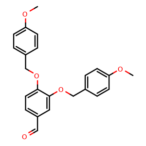 Chemical structure of 3,4-Bis((4-methoxybenzyl)oxy)benzaldehyde , CAS 88015-48-9, AChemBlock AD273303