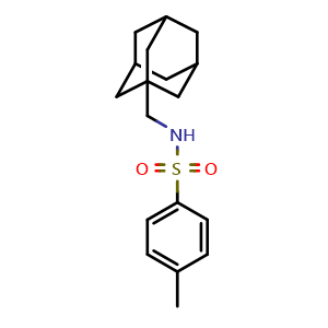 Chemical structure of N-(Adamantan-1-ylmethyl)-4-methylbenzene sulfonamide , CAS 98842-58-1, AChemBlock AD273316