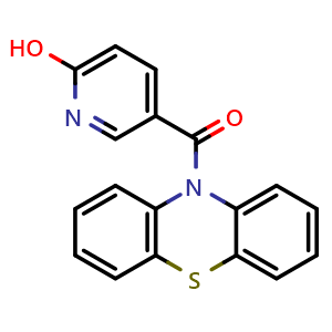Chemical structure of (6-Hydroxy-pyridin-3-yl)-phenothiazin-10-yl-methanone , CAS 366448-34-2, AChemBlock AD273322