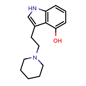 Chemical structure of 3-(2-Piperidin-1-yl-ethyl)-1H-indol-4-ol , CAS 63065-91-8, AChemBlock AD273324