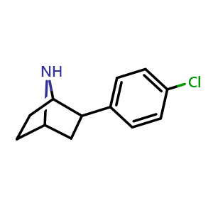Chemical structure of 2-(4-Chloro-phenyl)-7-aza-bicyclo[2.2.1]heptane , CAS 1824382-94-6, AChemBlock AD273328