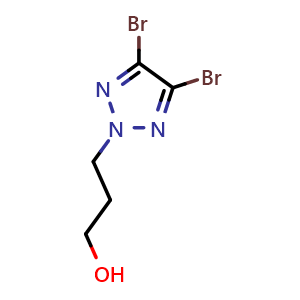 Chemical structure of 3-(4,5-dibromo-1,2,3-triazol-2-yl)propan-1-ol , AChemBlock AD273340