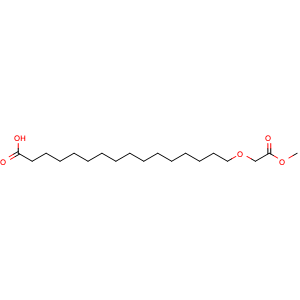 Chemical structure of 16-[(2-methoxy-2-oxoethyl)oxy]hexadecanoic acid , AChemBlock AD273345