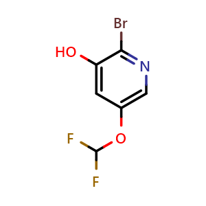 Chemical structure of 2-Bromo-5-[(difluoromethyl)oxy]pyridin-3-ol , AChemBlock AD273346