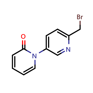 Chemical structure of 1-[6-(bromomethyl)pyridin-3-yl]-1,2-dihydropyridin-2-one , AChemBlock AD273348
