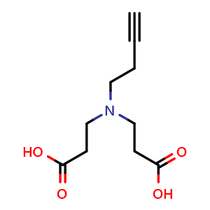 Chemical structure of 3,3’-(3-Butyn-1-ylazanediyl)dipropanoic acid , AChemBlock AD273354