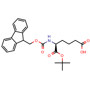 Chemical structure of (S)-5-(Fmoc-amino)-6-(tert-butoxy)-6-oxohexanoic acid , CAS 3080759-12-9, AChemBlock AD273366