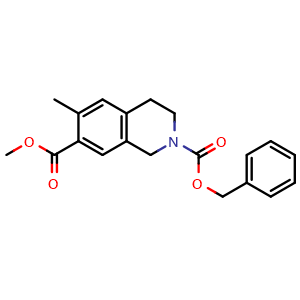 Chemical structure of Methyl 2-Cbz-6-methyl-1,2,3,4-tetrahydroisoquinoline-7-carboxylate , AChemBlock AD273369