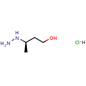 Chemical structure of (R)-3-Hydrazinyl-1-butanol hydrochloride , AChemBlock AD273377