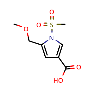 Chemical structure of 5-(Methoxymethyl)-1-(methylsulfonyl)-1H-pyrrole-3-carboxylic acid , AChemBlock AD273378
