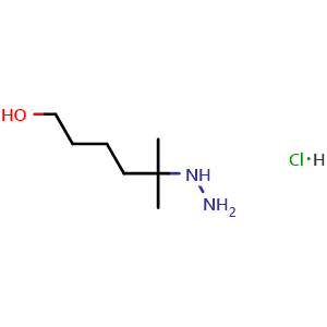 Chemical structure of 5-Hydrazinyl-5-methyl-1-hexanol hydrochloride , AChemBlock AD273385
