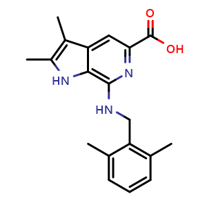 7-[(2,6-Dimethylbenzyl)amino]-2,3-dimethyl-6-azaindole-5-carboxylic acid