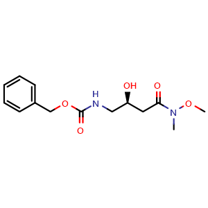 Chemical structure of (S)-4-(Cbz-amino)-3-hydroxy-N-methoxy-N-methylbutanamide , AChemBlock AD273389