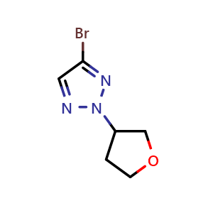 Chemical structure of 4-Bromo-2-(tetrahydrofuran-3-yl)-2H-1,2,3-triazole , AChemBlock AD273395