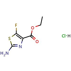 Chemical structure of Ethyl 2-amino-5-fluorothiazole-4-carboxylate hydrochloride , AChemBlock AD273397