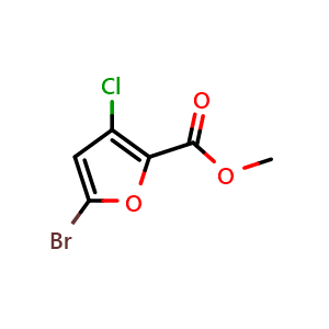 Chemical structure of Methyl 5-bromo-3-chlorofuran-2-carboxylate , AChemBlock AD273401