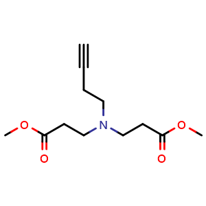 Chemical structure of Dimethyl 3,3’-(But-3-yn-1-ylazanediyl)dipropanoate , AChemBlock AD273403