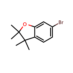 Chemical structure of 6-Bromo-2,2,3,3-tetramethyl-2,3-dihydrobenzofuran , AChemBlock AD273417