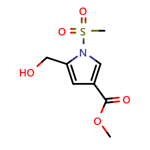 Chemical structure of Methyl 5-(hydroxymethyl)-1-(methylsulfonyl)-1H-pyrrole-3-carboxylate , AChemBlock AD273422